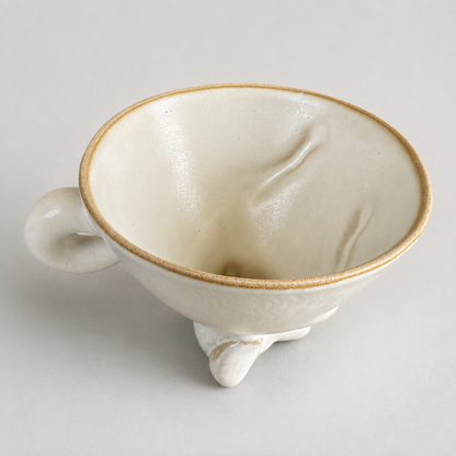 Ivory dog ceramic cup: inside of the cup